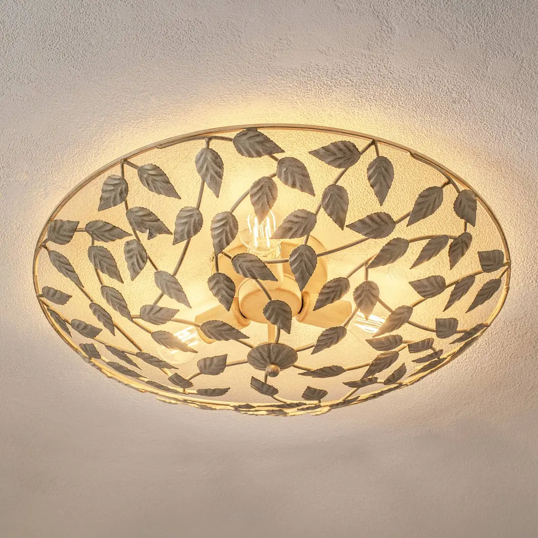 Luminex Deckenleuchte Arion, creme/gold patiniert, Ø 63 cm, Stahl