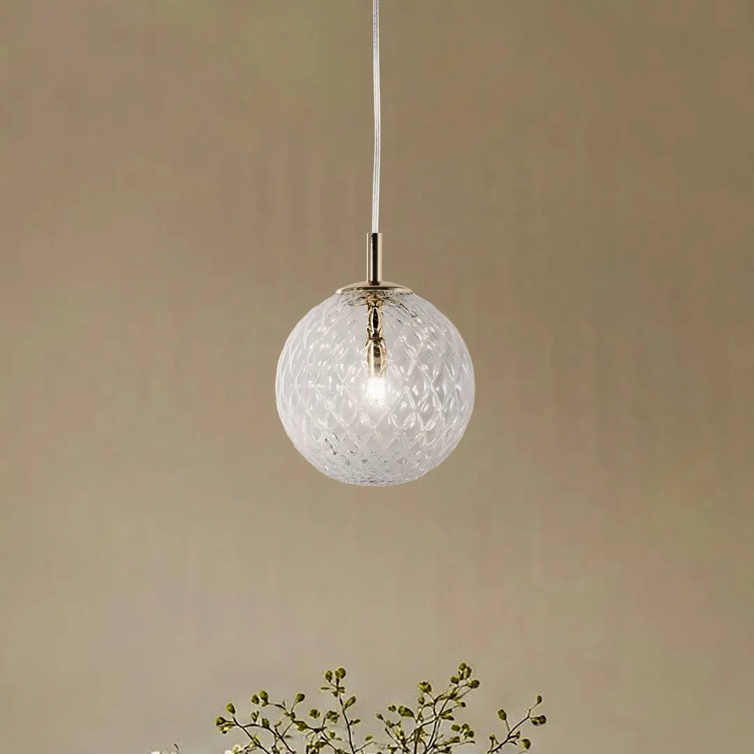 TK Lighting Pendelleuchte Cadix aus Glas, einflammig, Ø 21 cm