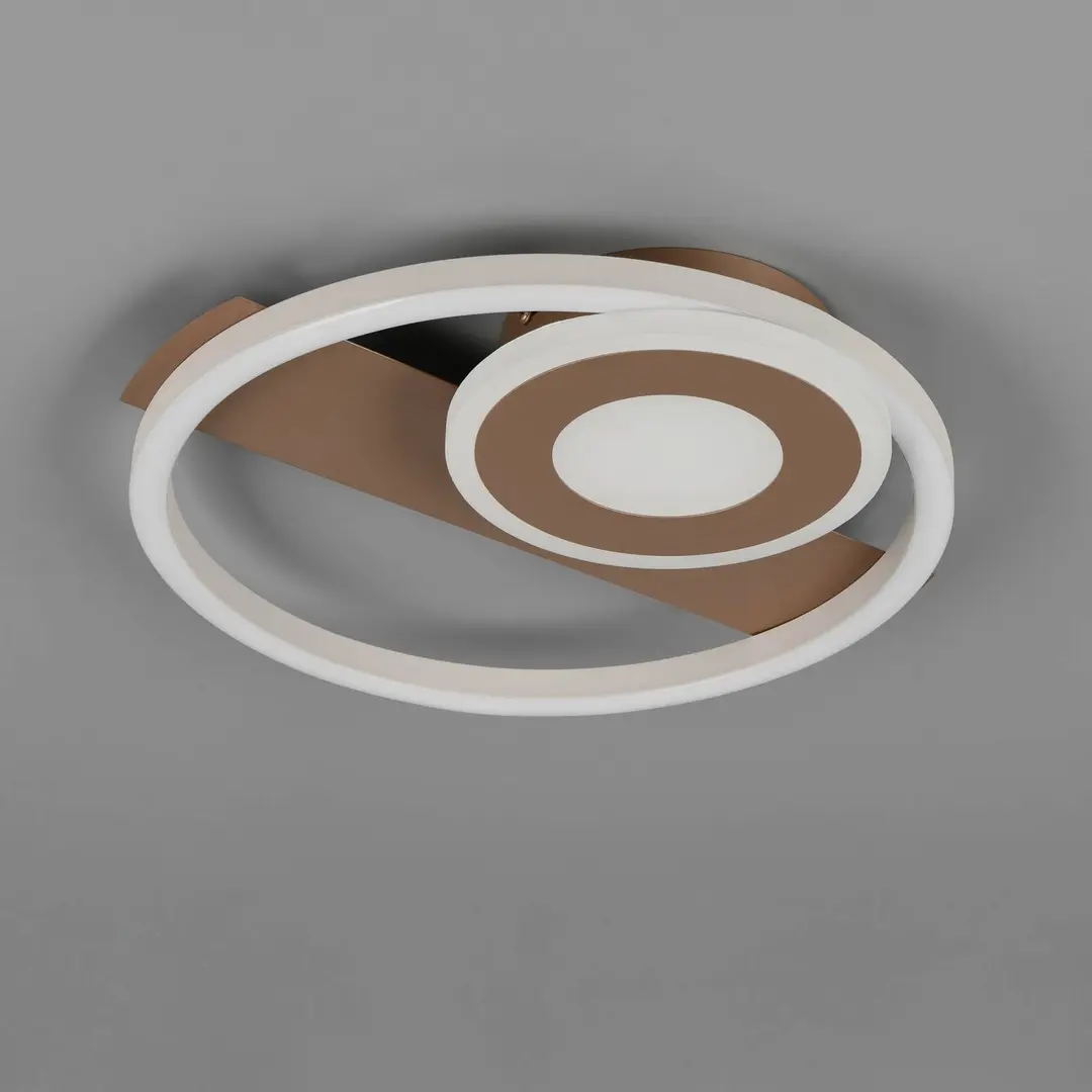 Reality Leuchten LED-Deckenleuchte Horus, coffee, 2.500 lm, 3.000 K, Metall