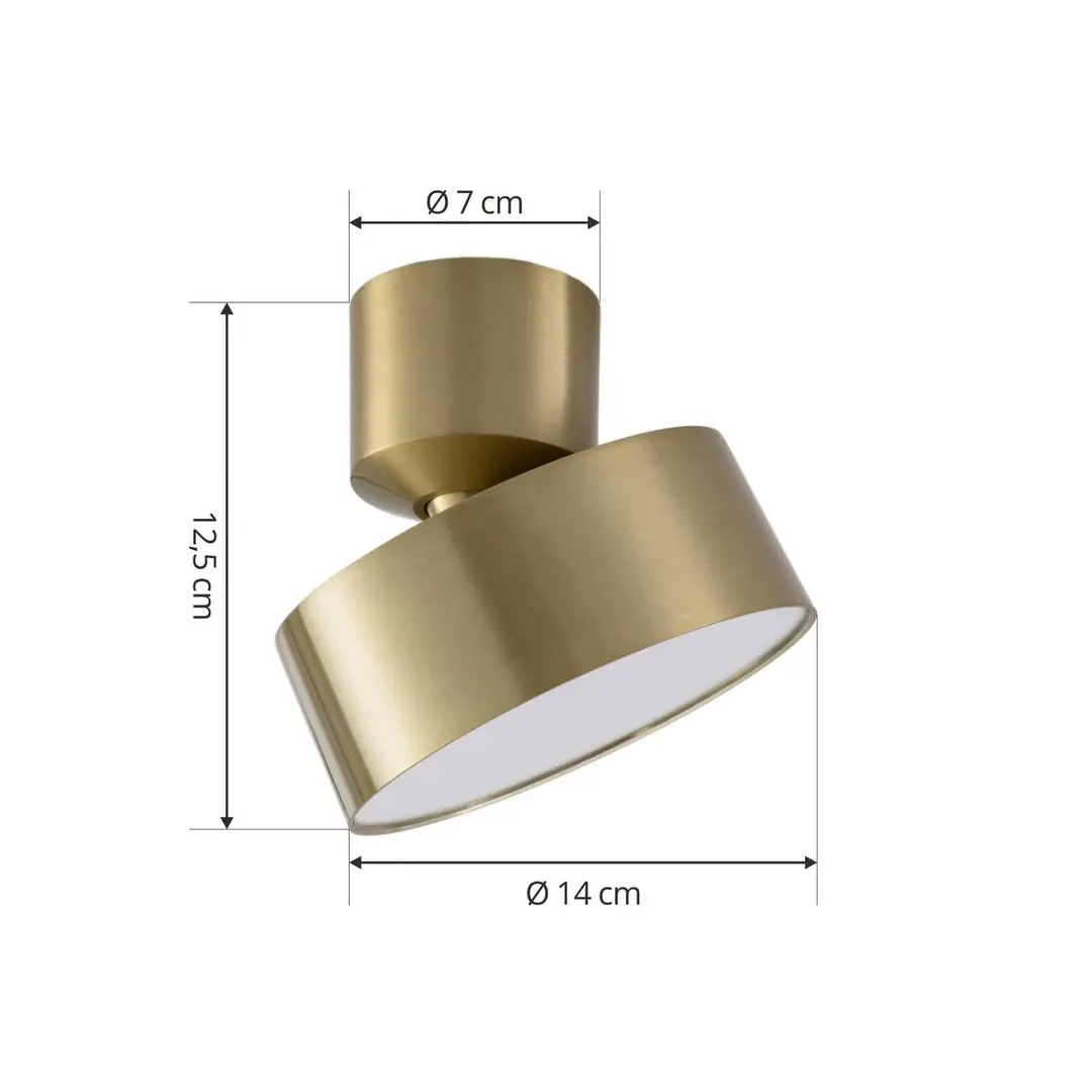 Lindby LED-Strahler Nivoria, Ø 14 cm, goldfarben, schwenkbar