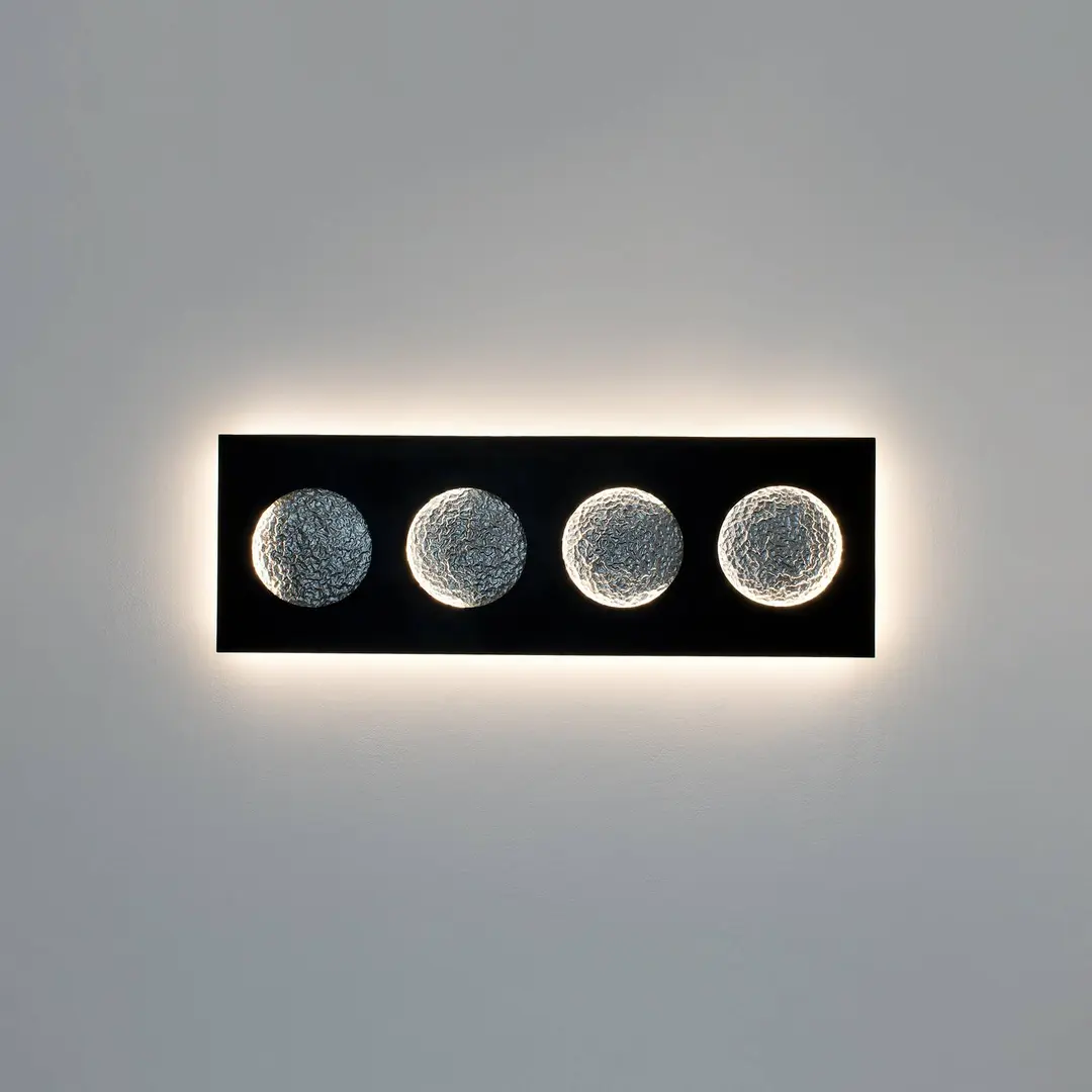 Holländer LED-Wandleuchte Fasi Della Luna, schwarz/silber