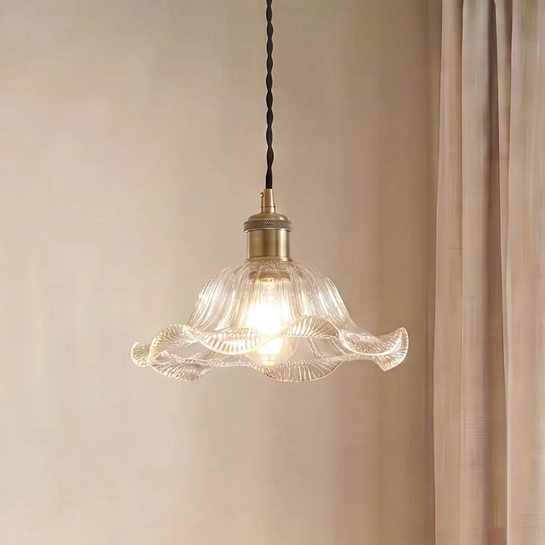 Lindby Pendelleuchte Ludowika, transparent, Glas, Ø25cm, E27