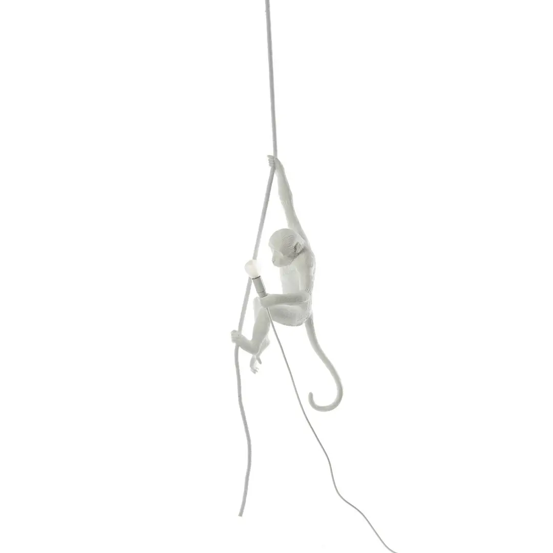 SELETTI Monkey Lamp Deko-Hängelampe, weiß, hängend