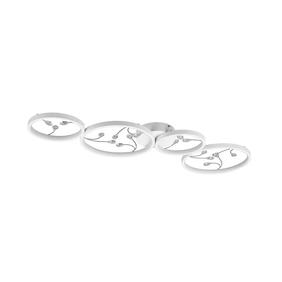 Trio Lighting LED-Deckenlampe Groovy vierflammig weiß 4.000K