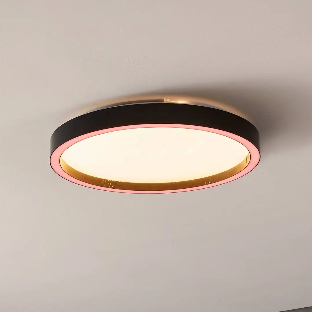 EGLO connect Montemorelos-Z, RGBW, schwarz, Ø42cm