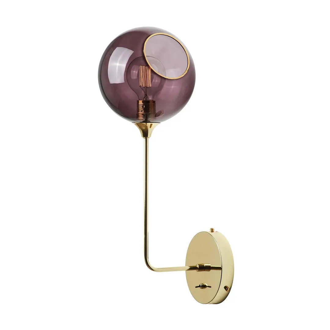 DESIGN BY US Wandleuchte Ballroom Long, lila, Glas, mundgeblasen