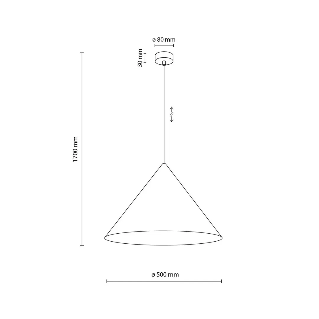 TK Lighting Hängeleuchte Cono, 1-flammig, Ø 50 cm, weiß, E27