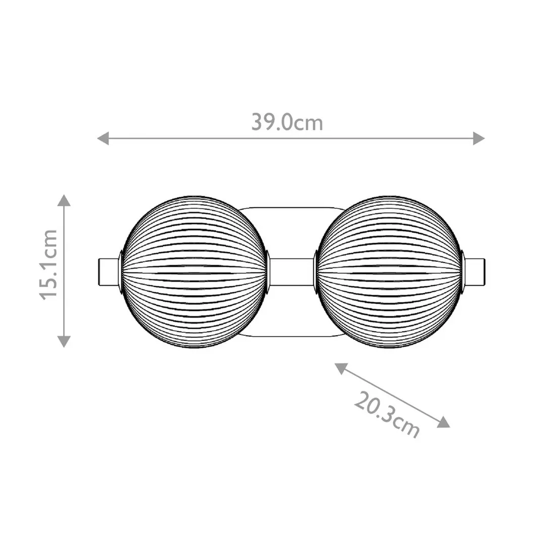 Quintiesse LED-Wandlampe PALMAS gold/rauchgrau Breite 39 cm 2-flg. IP44