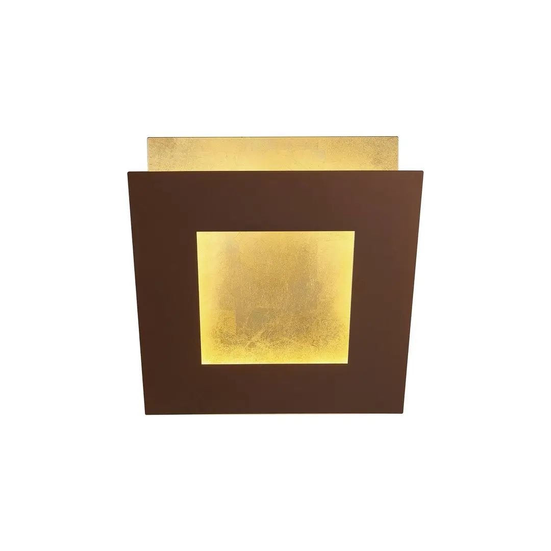 Mantra Iluminación LED-Wandleuchte Dalia, corten/gold, 22 x 22 cm, Aluminium