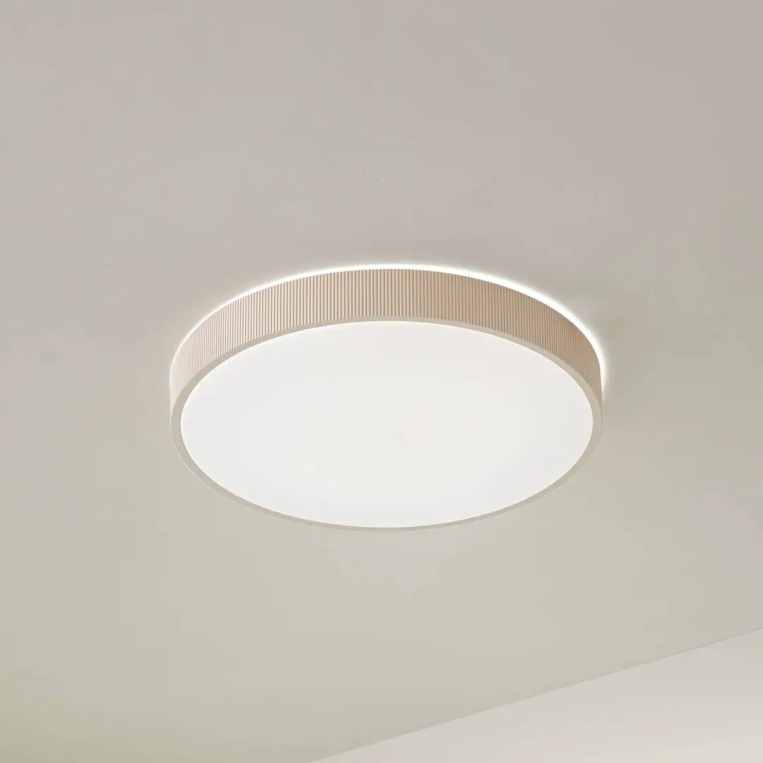 Lindby LED-Deckenlampe Zylo, beige, Ø 49 cm, CCT, dimmbar