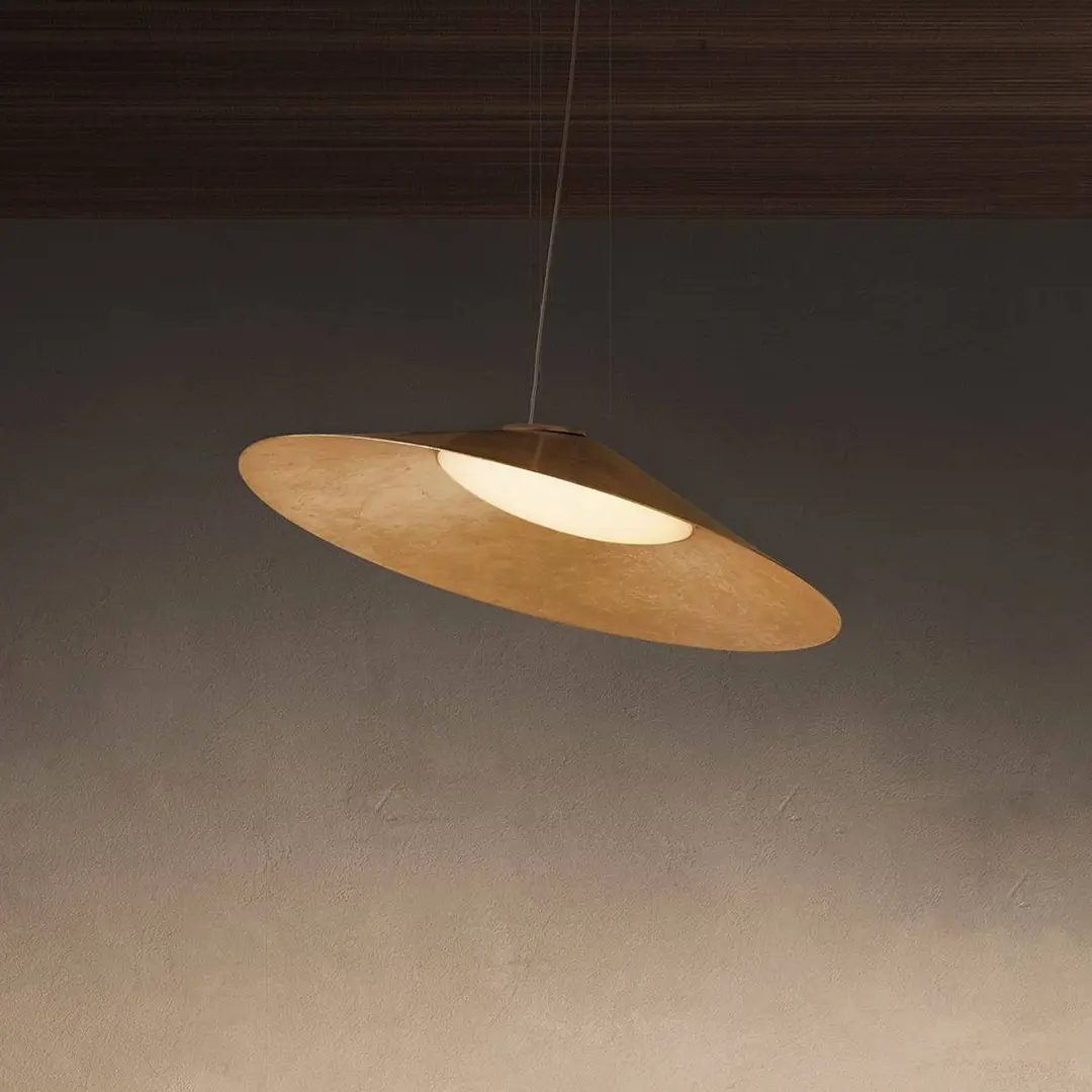 kdln LED-Hängelampe Kate, gold-foliert, 3.000 K, Ø 90 cm