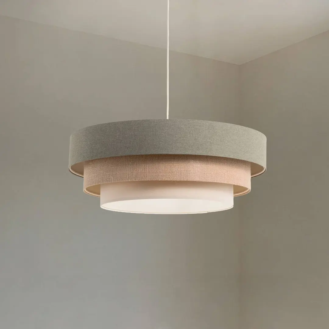 Maco Design Hängeleuchte Triniti, grün/beige/creme, Ø 60 cm, Textil