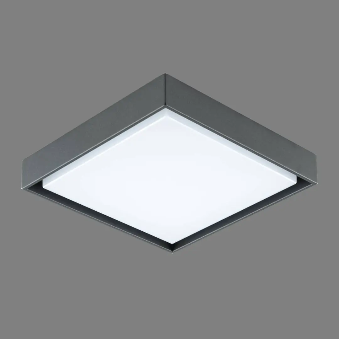 EVN LED-Außendeckenleuchte Tectum, 24x24 cm, anthrazit, 110°