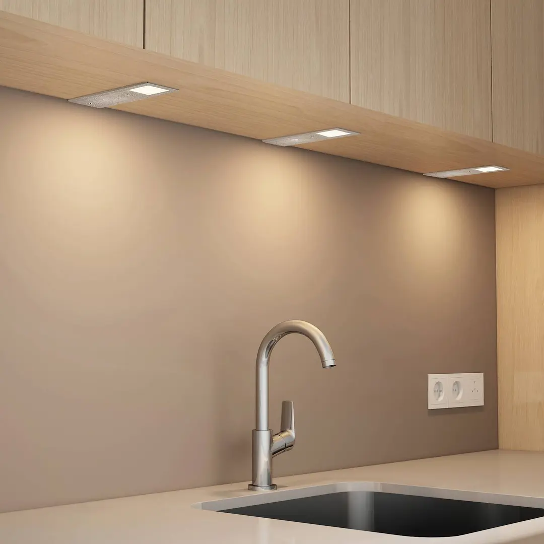 Arcchio LED-Unterbaulampen Nortra, 3er-Set, grau, alufarben