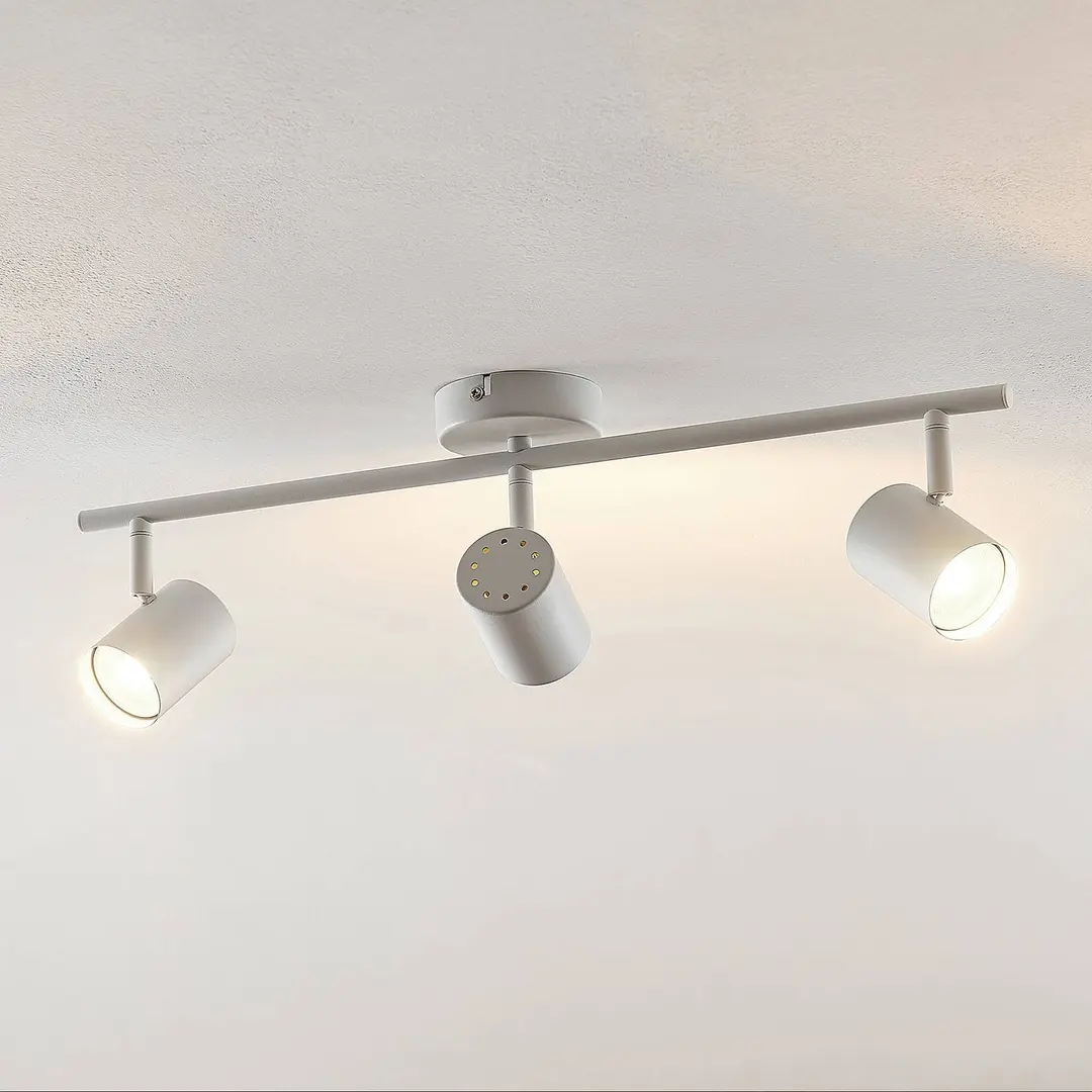 Lindby Deckenspot Jorell, weiß, 55 cm, 3-flg., Metall, GU10