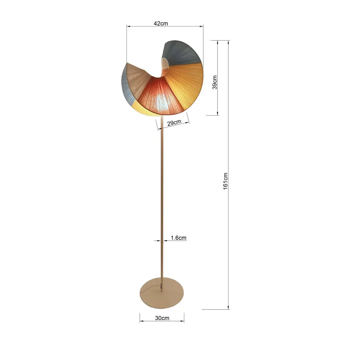 KARE Stehleuchte Sella, beige, Stahl/Baumwolle, 161 cm, G9