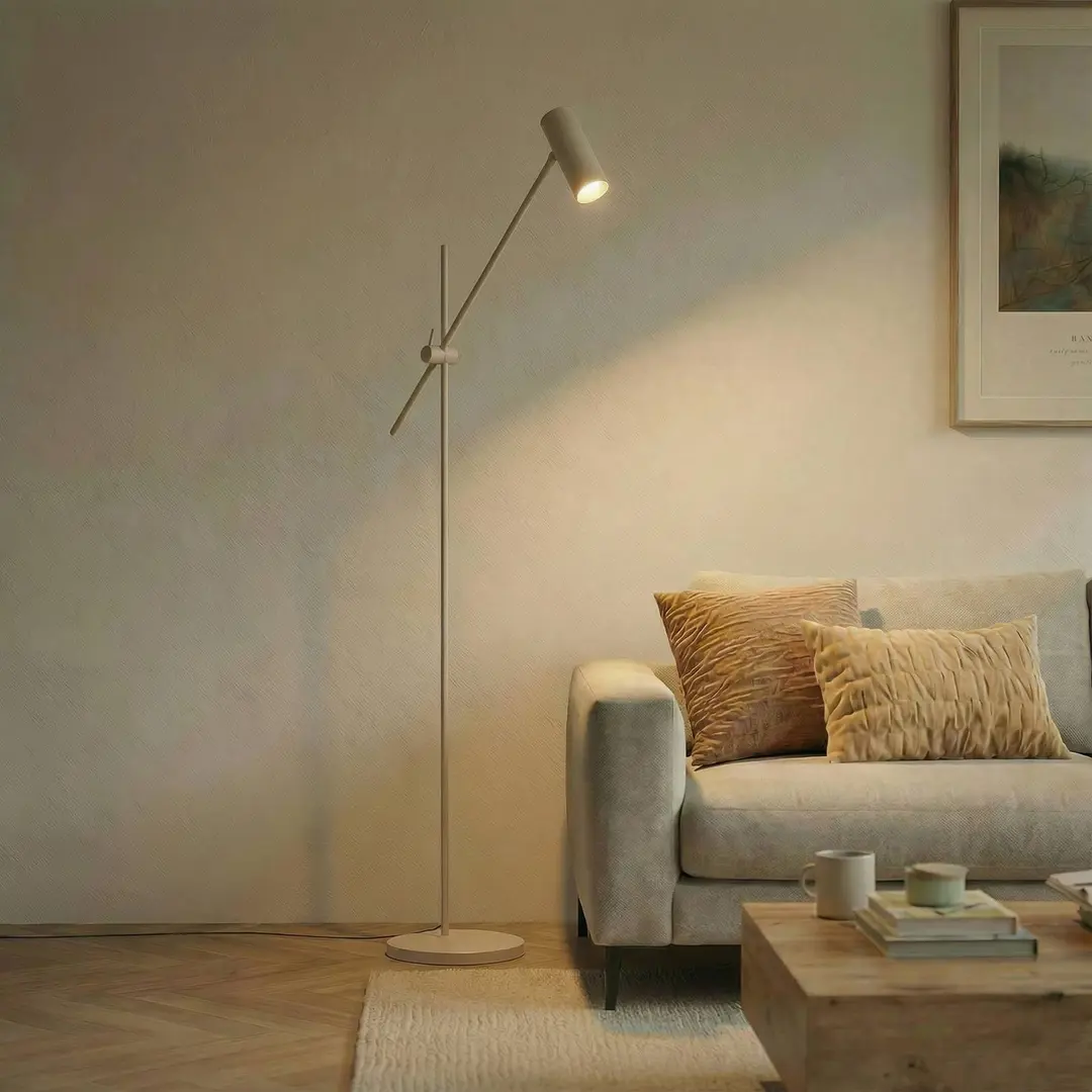 Lindby Stehleuchte Vilo, beige, 153 cm, GU10, beweglich