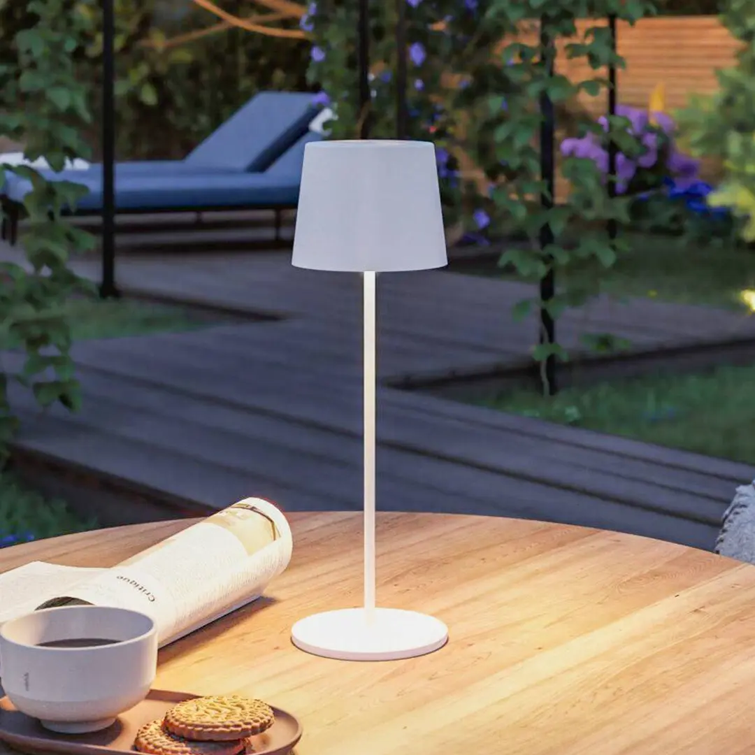 Paulmann LED-Akku-Tischleuchte Gilo, weiß, Kunststoff, IP44
