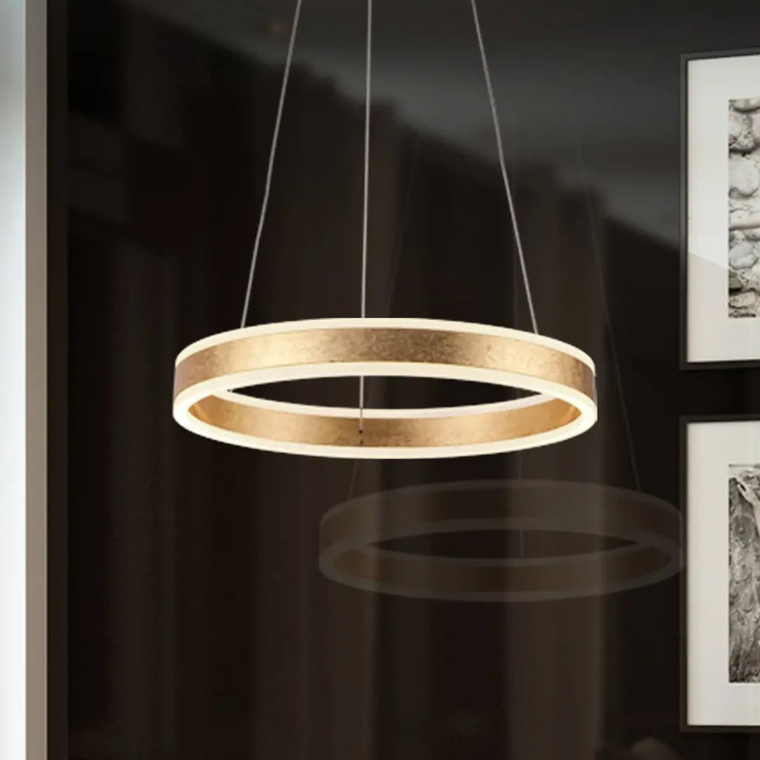 Schuller Valencia LED-Hängeleuchte Helia, goldfarben, Ø 50 cm, Metall