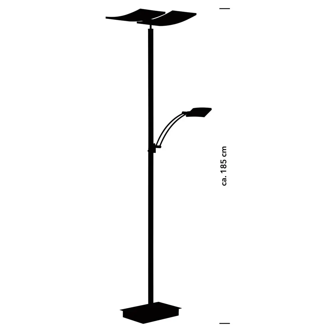 HELL LED-Stehleuchte Andy, 3-flammig, anthrazit, CCT, Dimmer