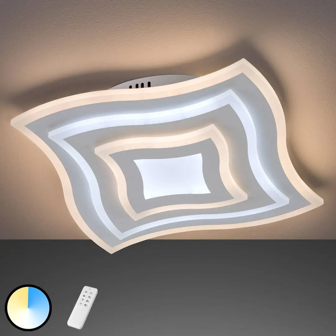 FISCHER & HONSEL LED-Deckenleuchte Gorden mit Fernbedienung, Rahmen