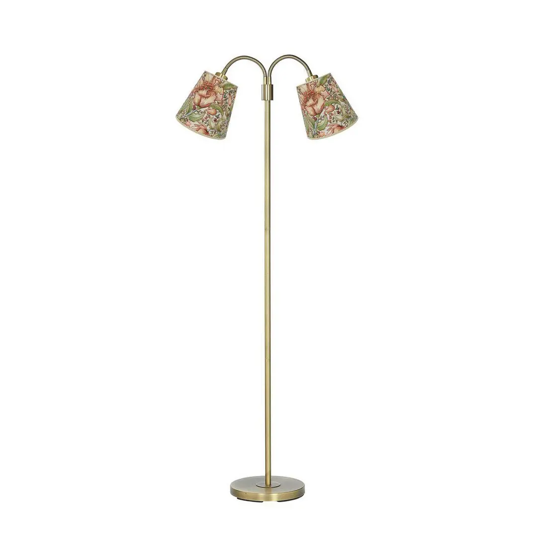 PR Home Stehlampe Amy Cia Theo, bunt/messing, 150 cm, 2-flg.