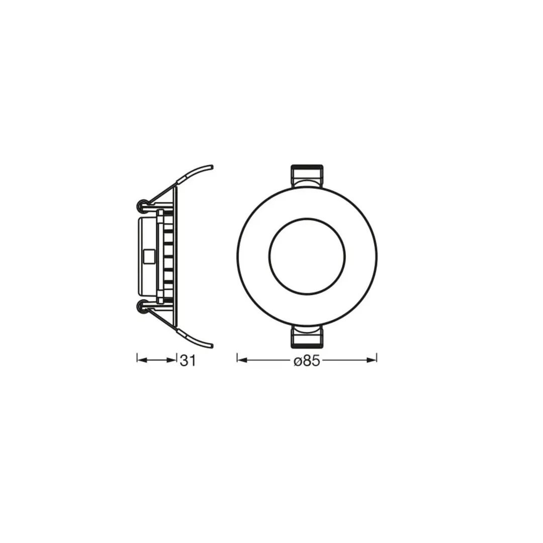 OSRAM LED-Deckeneinbauleuchte SLIM, Ø 9 cm, 3.000 K, weiß
