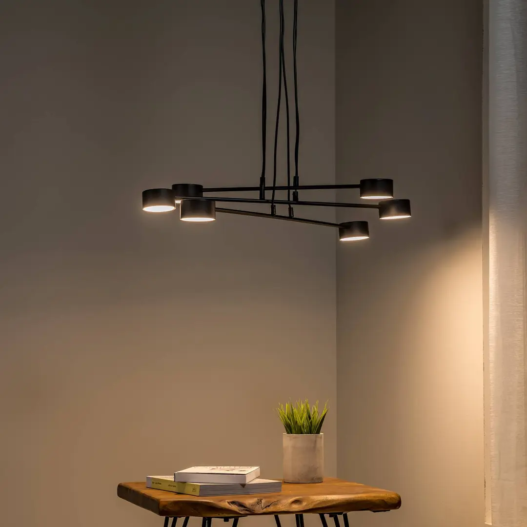 EMIBIG LIGHTING Hängeleuchte Modus 6, Stahl, sechsflammig, GX 53, schwarz