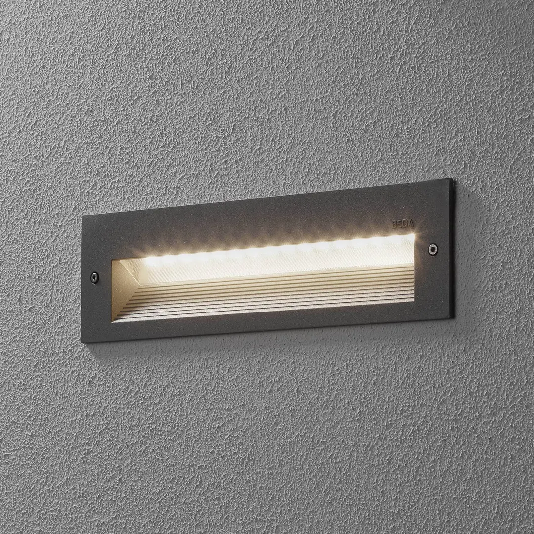 BEGA LED-Wandeinbaulampe 33054, silberfarben, 26 cm IP65 CCT