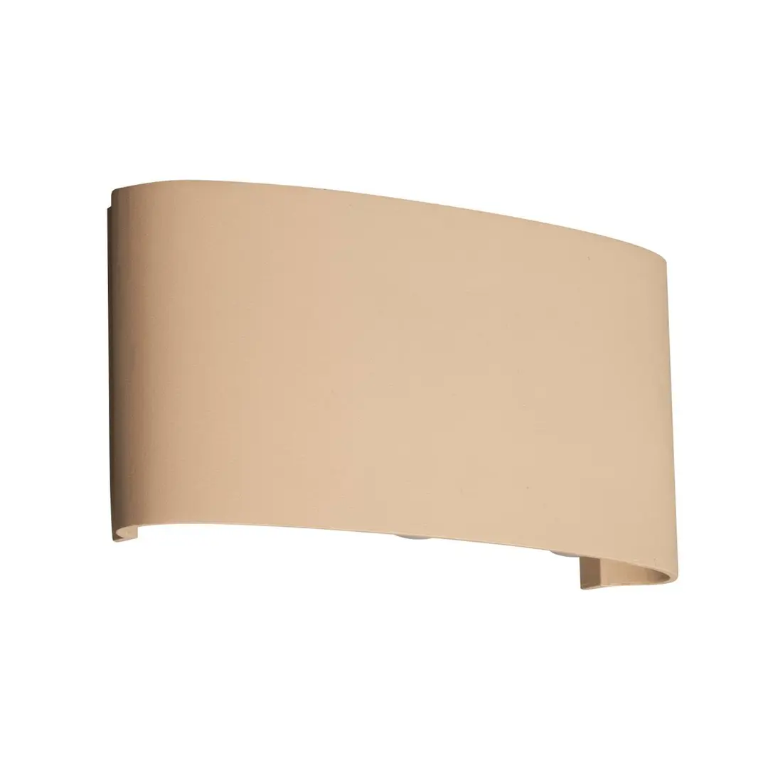FISCHER & HONSEL LED-Außenwandlampe Berlin, sandfarben, Breite 17 cm, Metall
