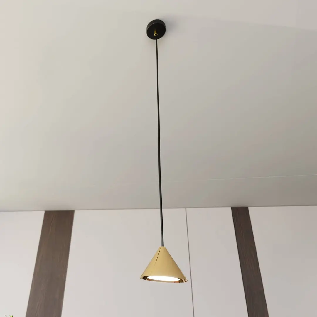 EMIBIG LIGHTING Hängelampe Elit, 1-flammig, goldfarben, Metall Abhängung 1 m