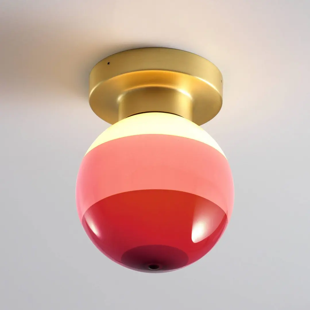 MARSET LED-Wandlampe Dipping Light A2, burgunderrot/messing