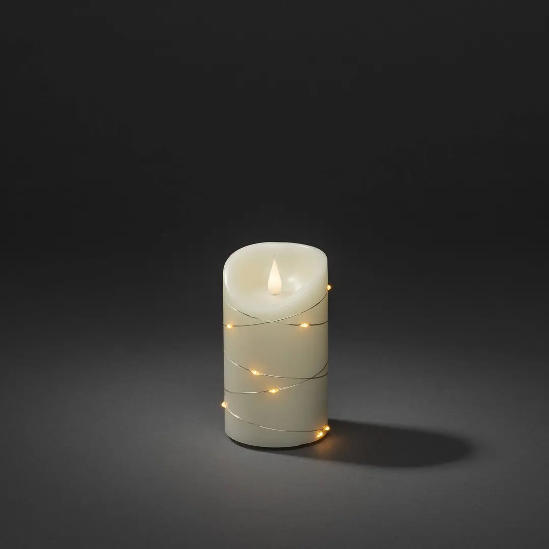 Konstsmide Christmas LED-Wachskerze creme Lichtfarbe Bernstein Höhe13cm