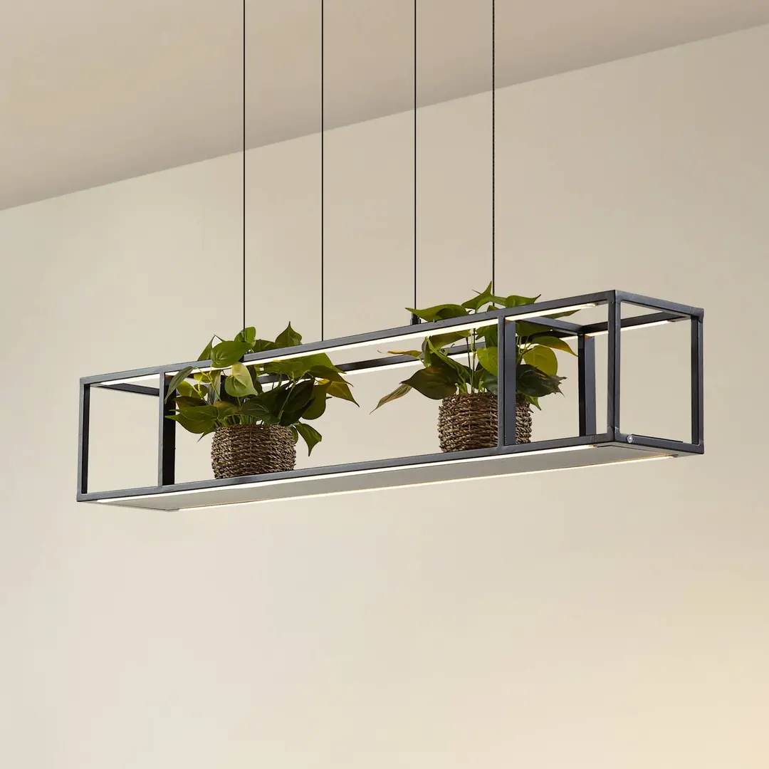 Lucande LED-Hängeleuchte Estante, schwarz, dimmbar
