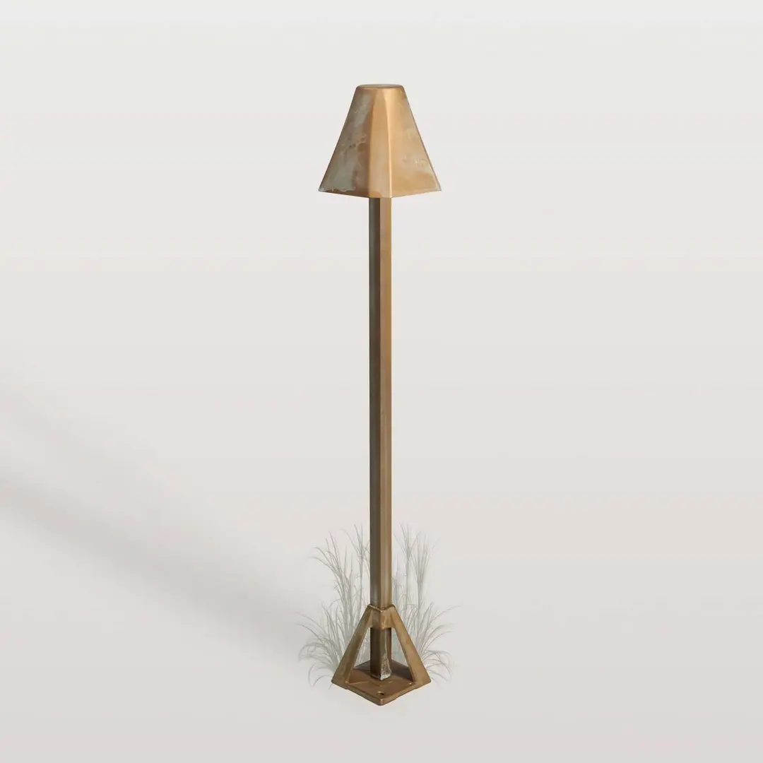 Moretti Luce LED-Sockelleuchte Silva Frame, Höhe 50 cm, messing antik