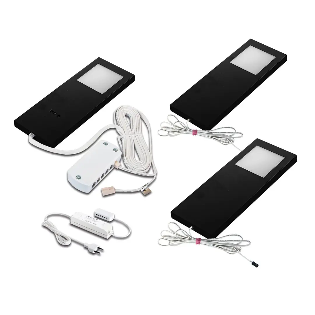 Hera Unterschranklampe LED SlimPad F 3er 3.000K schwarz