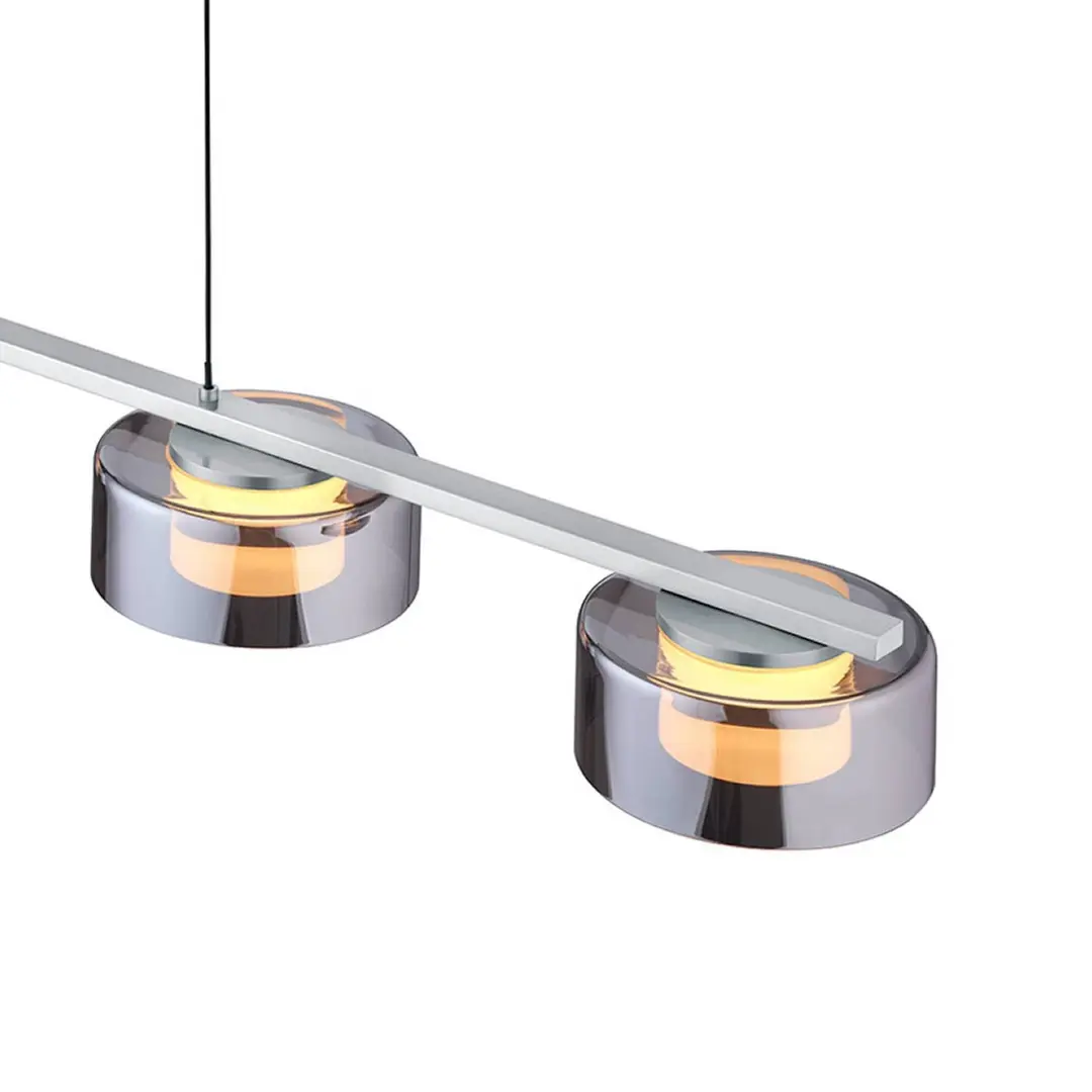 HELL LED-Hängelampe Dune, nickel/chrom, Länge 119 cm Metall 5flg.