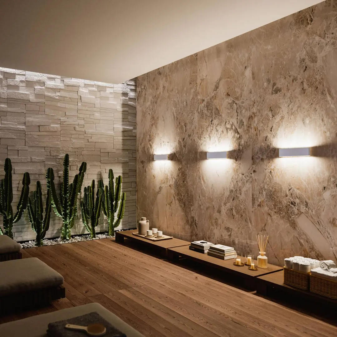 Linea Light LED-Wandleuchte Satori, Breite 30,5 cm, weiß, 2.700 K, Alu