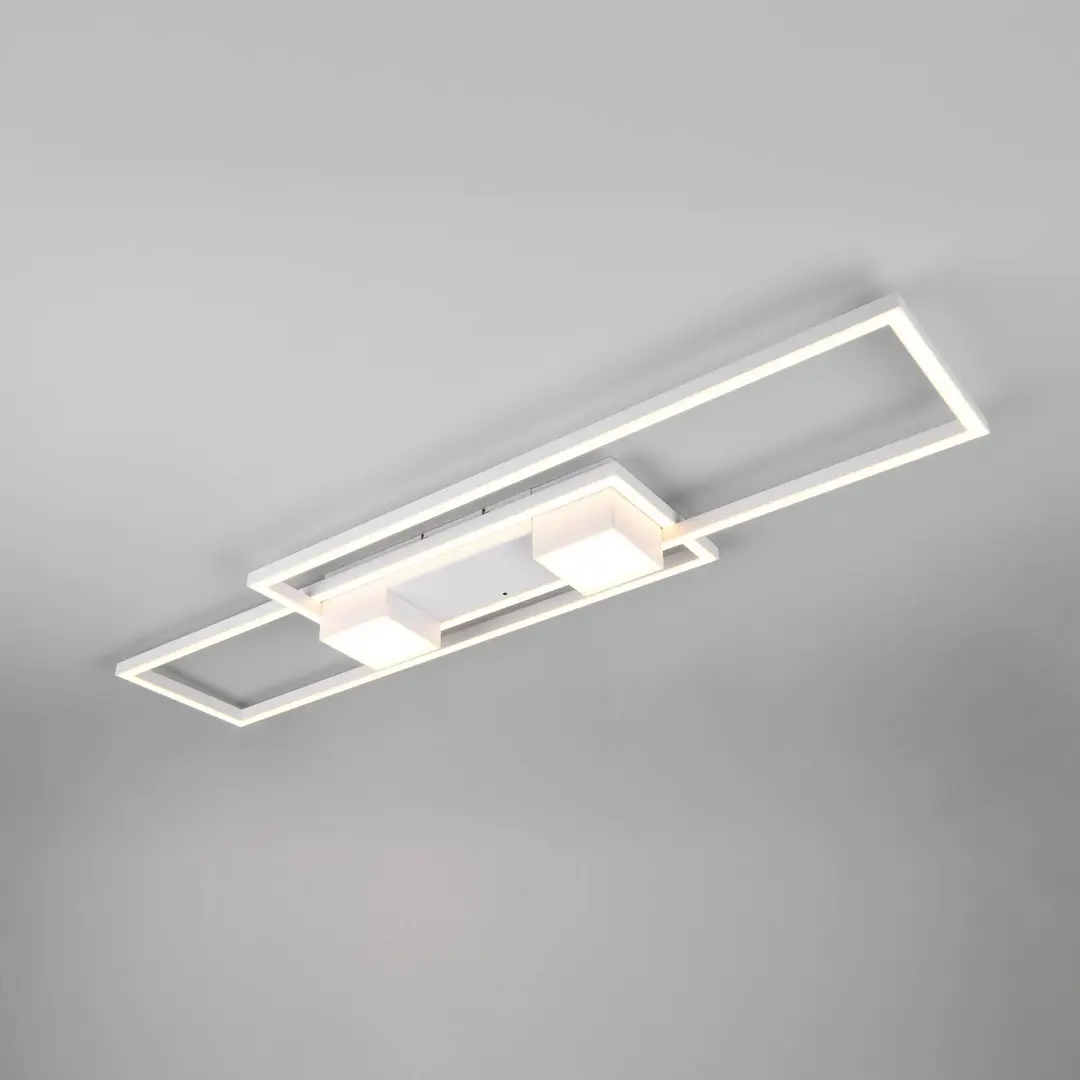 Trio Lighting LED-Deckenlampe Albany, weiß, 100 x 28 cm, Alu, CCT, dimmbar