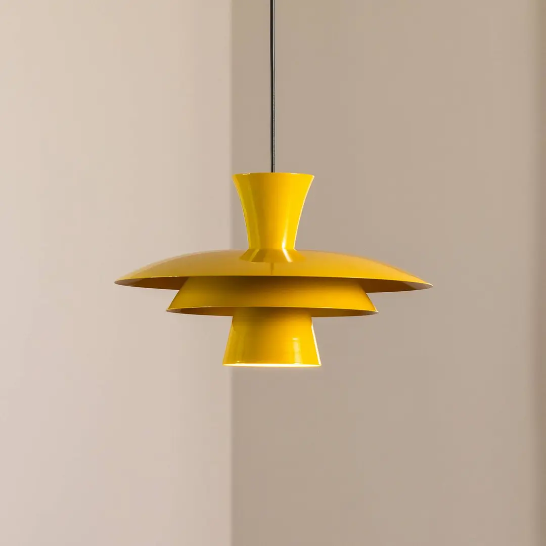 Luminex Hängeleuchte Plato, senfgelb, Metall, Ø 38 cm, E27