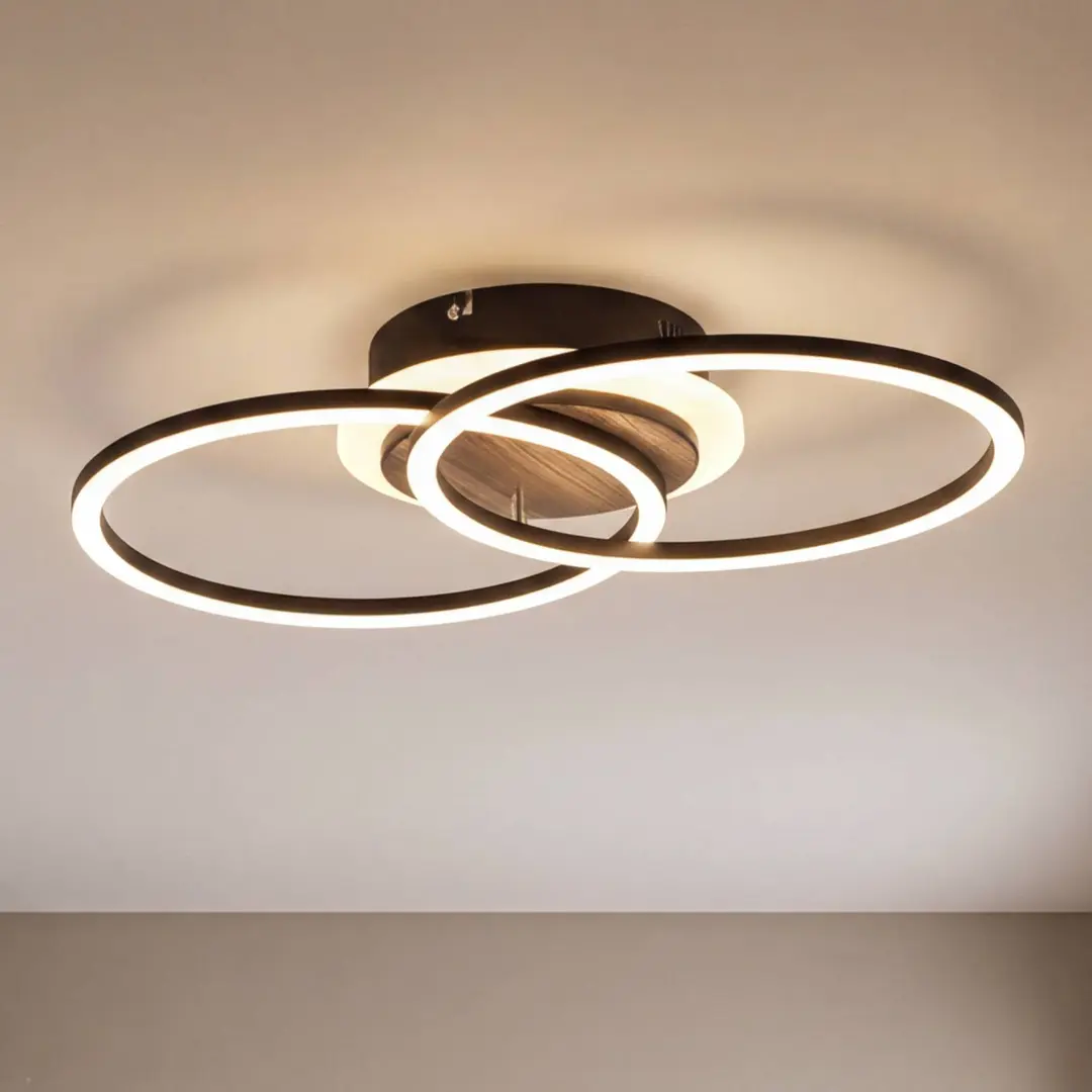 Reality Leuchten LED-Deckenlampe Giro 3-flammig rund Fernbedienung