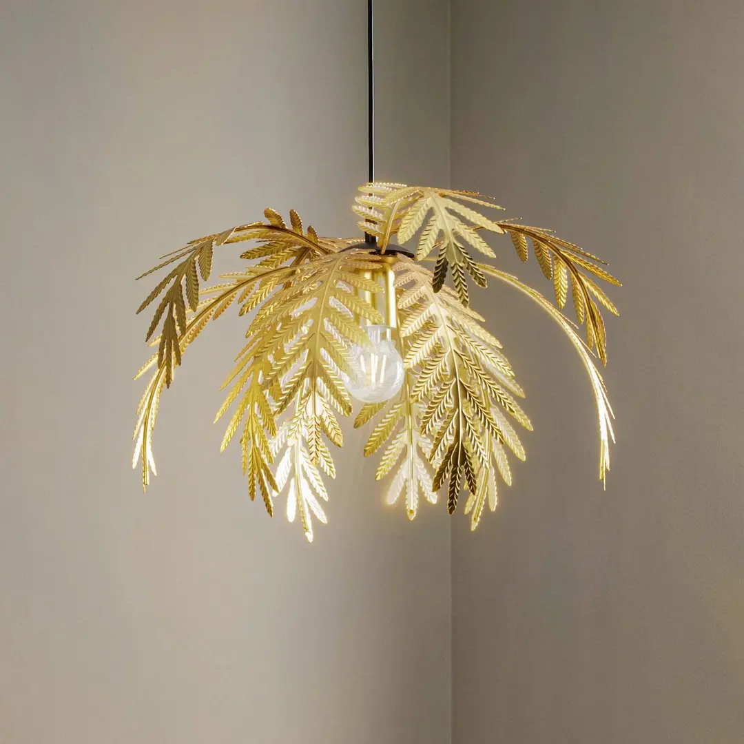 ONLI Hängeleuchte Dubai, Palmendekor, Ø 50cm, gold