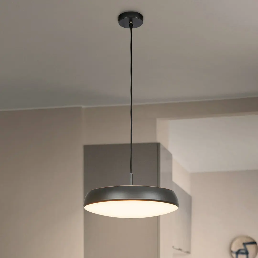Briloner LED-Pendelleuchte Nala, anthrazit, Metall/Kunststoff, Ø 35cm