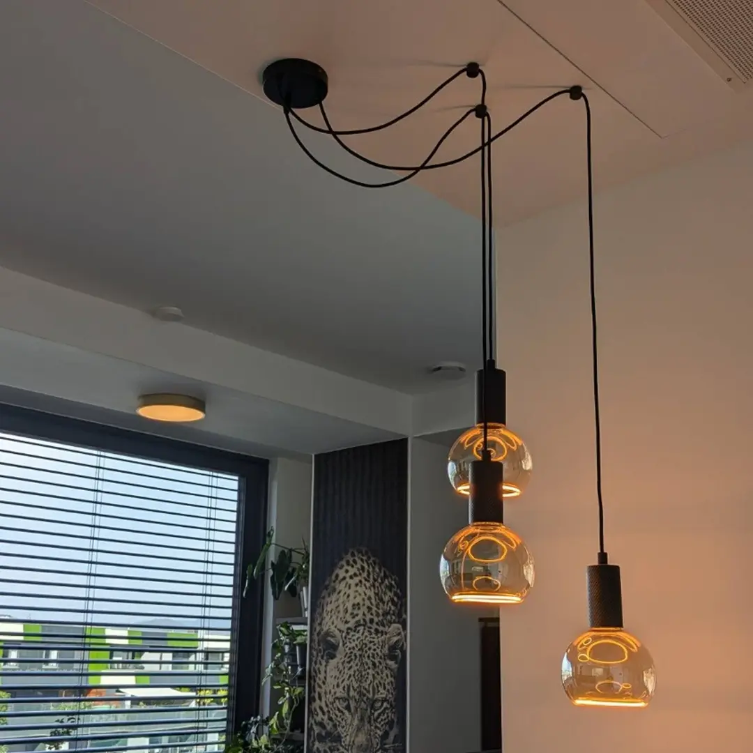 SEGULA Hängeleuchte Spyder 3 Wave, schwarz, 3-flammig