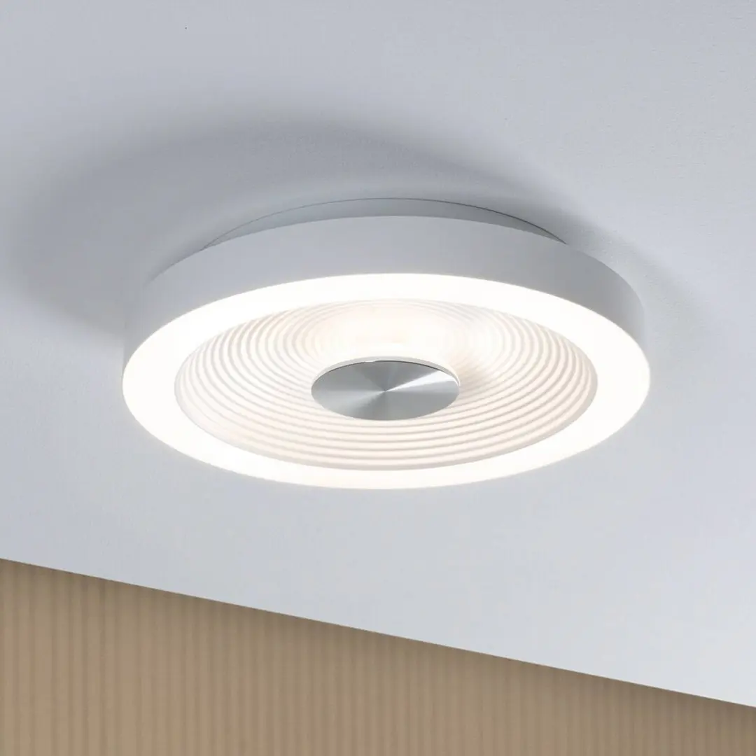Paulmann LED-Deckenlampe Volea, weiß/silber Ø 32 cm IP44 dim