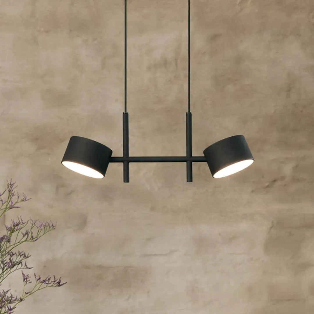 OSRAM LED-Hängeleuchte Decor Kyoto, 2-flg., schwarz, dimmbar