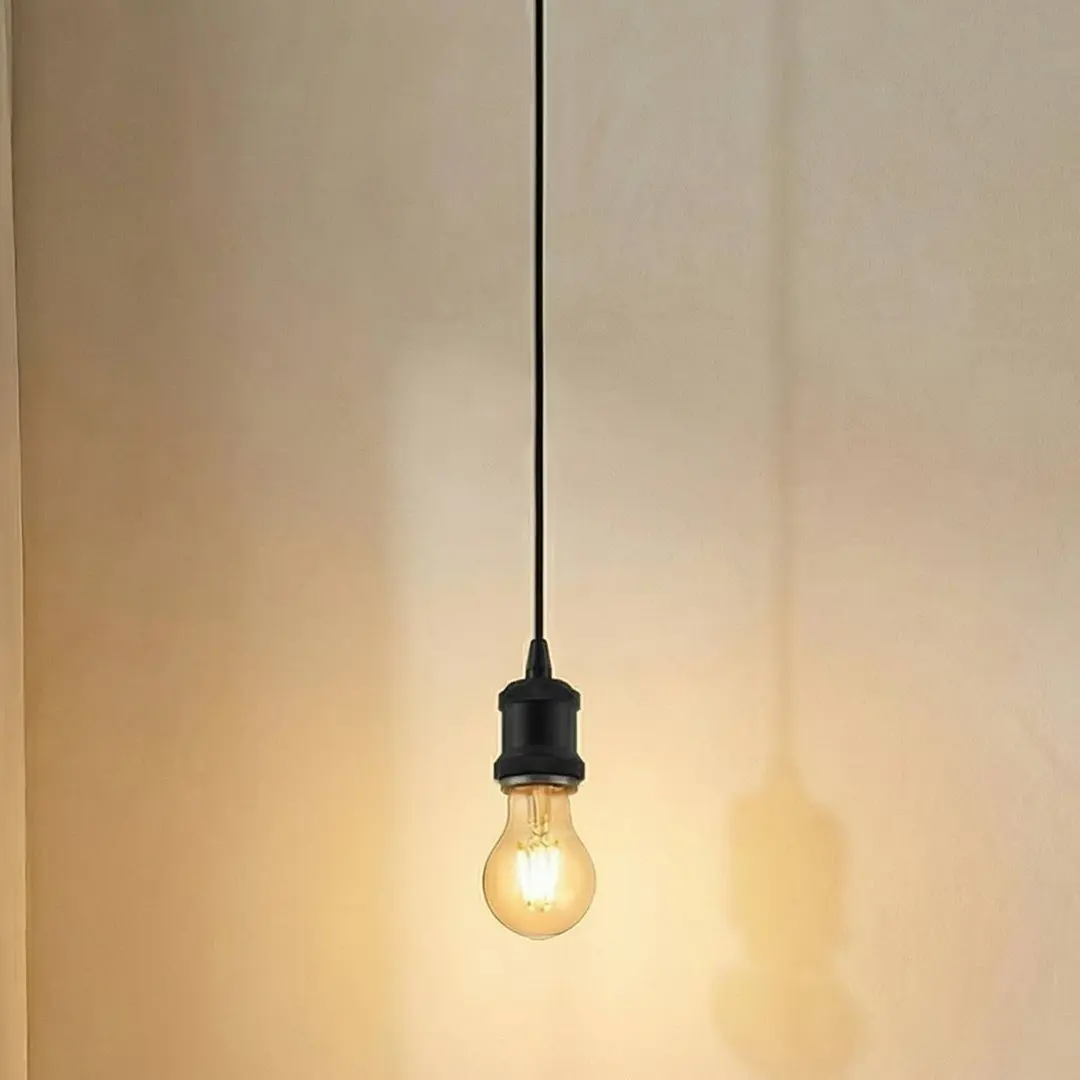 Lindby Pendelleuchte Hattie, Fassung E27, schwarz, Ø 5 cm
