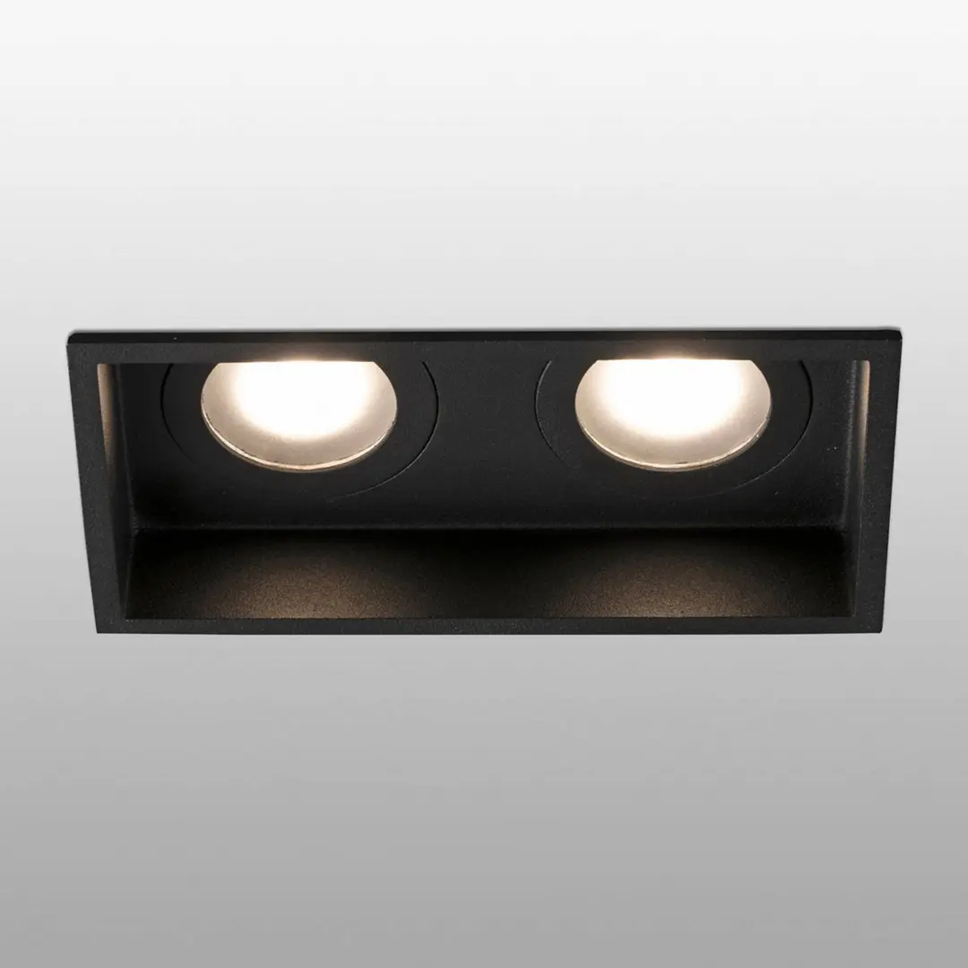 FARO BARCELONA Einbauleuchte Hyde, 2flammig IP44 in Schwarz
