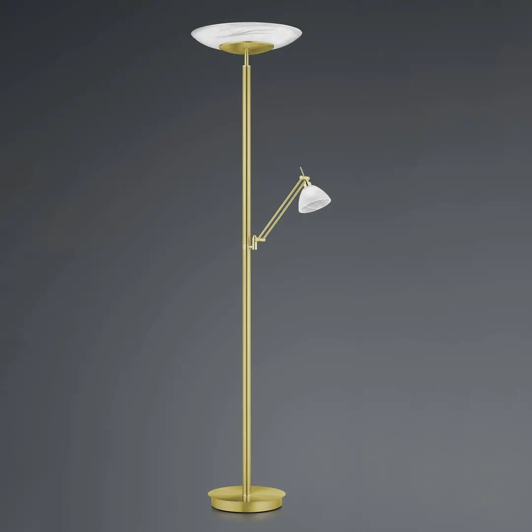 HELL LED-Stehleuchte Findus, 2-flammig, messing