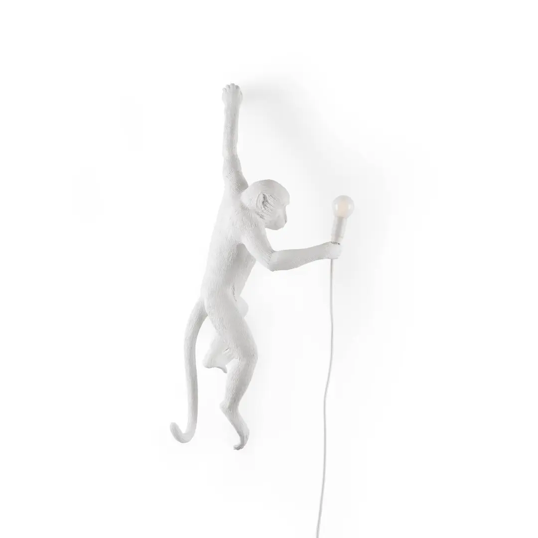SELETTI Monkey Lamp LED-Deko-Wandlampe weiß, links